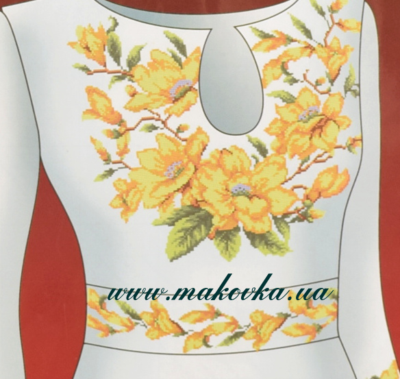 Схема и выкройка женской блузы Калиновые гроздья F3024, Диана Плюс