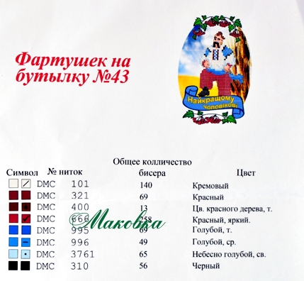 Фартук на бутылку №43 Найкращому чоловікові (укр), ТМ Красуня