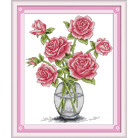 Розы в вазе, H025, Идейка 