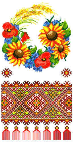 Рушнык КРК-2010 с рисунком Цветущее лето, 37x200 см