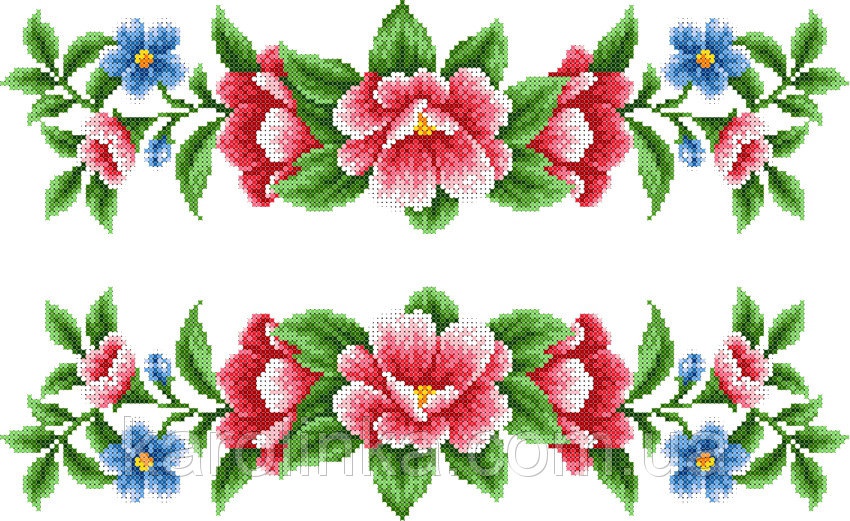 Флизелин водорастворимый с рисунком КФО-3010 Узор Цветы (А), Каролинка