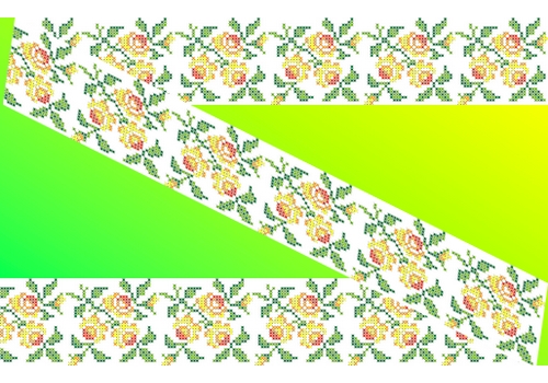 Флизелин водорастворимый с рисунком КФО-011 Розочки 5х40 см, Каролинка
