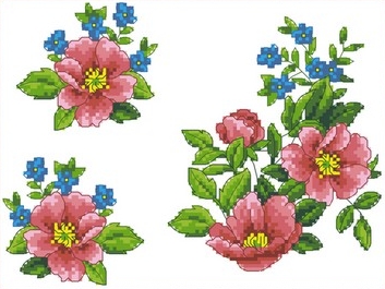 Флизелин водорастворимый КФО-4013 Цветы шиповника, А-4, Каролинка