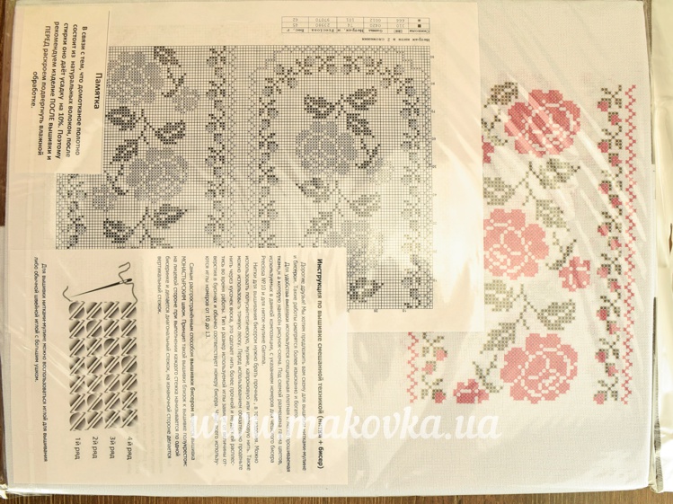 Заготовка для Женской вышиванки бисером или нитками КБС(х/б)-12 розы красно-черные, Каролинка