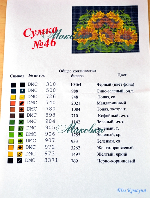 Заготовка для вышивания Сумка №46 черная, Подсолнухи, атлас