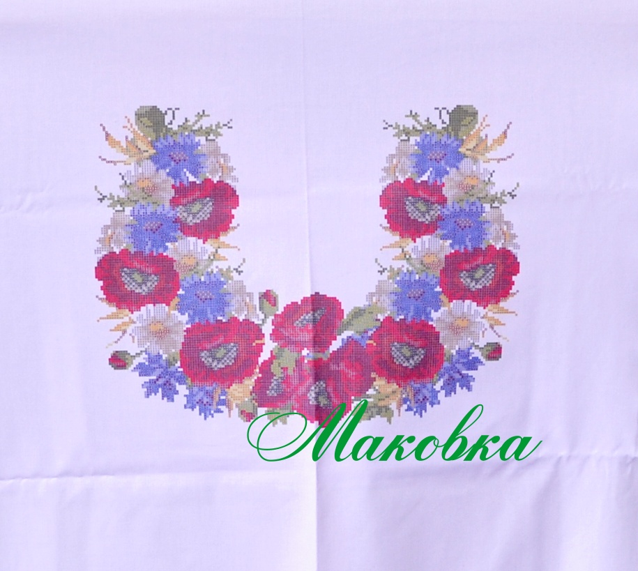 Заготовка Блуза женская №91 Полевые цветы, домотканая, большой размер