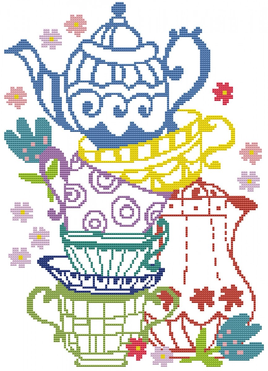 Флизелин водорастворимый с рисунком ТК4003 Ромашковый чай, Несу красу
