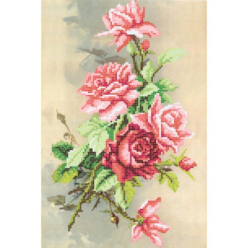 Схема на ткани Б6 35 Вечерние розы Повитруля, атлас