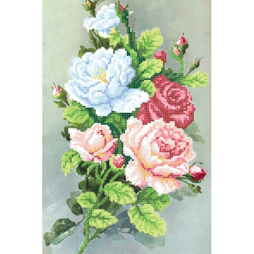 Схема на ткани Б6 36 Утренние розы Повитруля, атлас