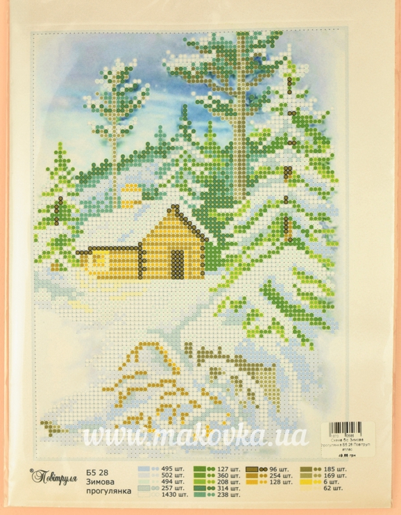 Схема (рисунок) на ткани Б5-28 Зимняя прогулка, Повитруля