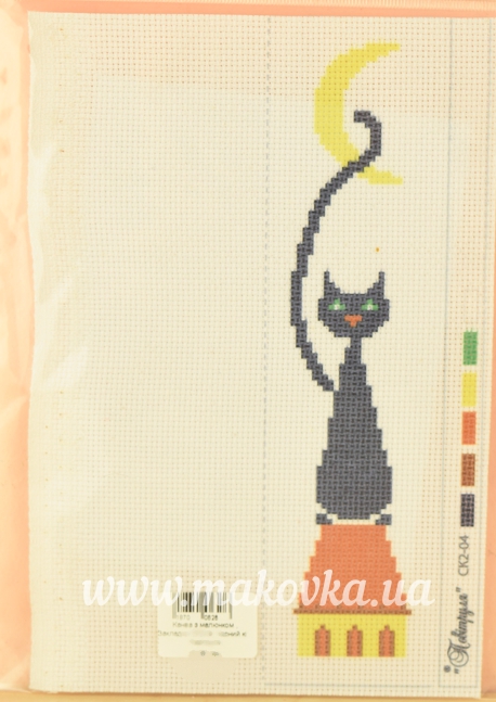 Канва с рисунком Закладка СК2-04 Черный кот, Повитруля