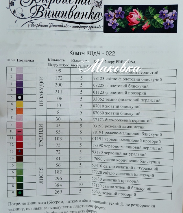 Клатч Васильки, КЛ-022, под вышивку, ТМ Барвиста Вишиванка