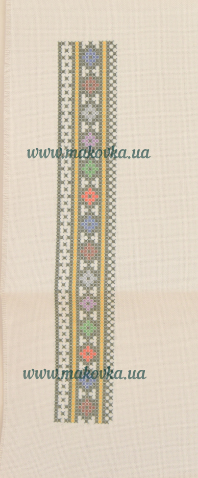 Заготовка для вышивания женской блузки БЖ-114 Белая с мелким цветочным орнаментом (домотканная) БВ