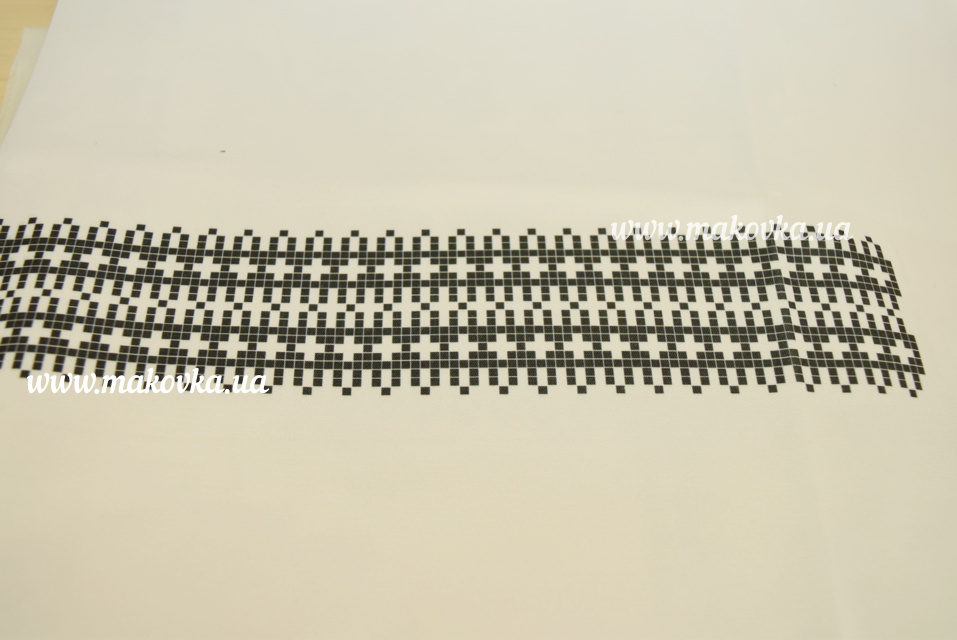Заготовка для вышивания женской блузки С черным орнаментом, БЖ126 (атлас-котон), Барвиста Вишиванка