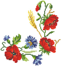 Заготовка для юбки Полевые цветы, БДСд-010 (домотканная), Барвиста Вишиванка