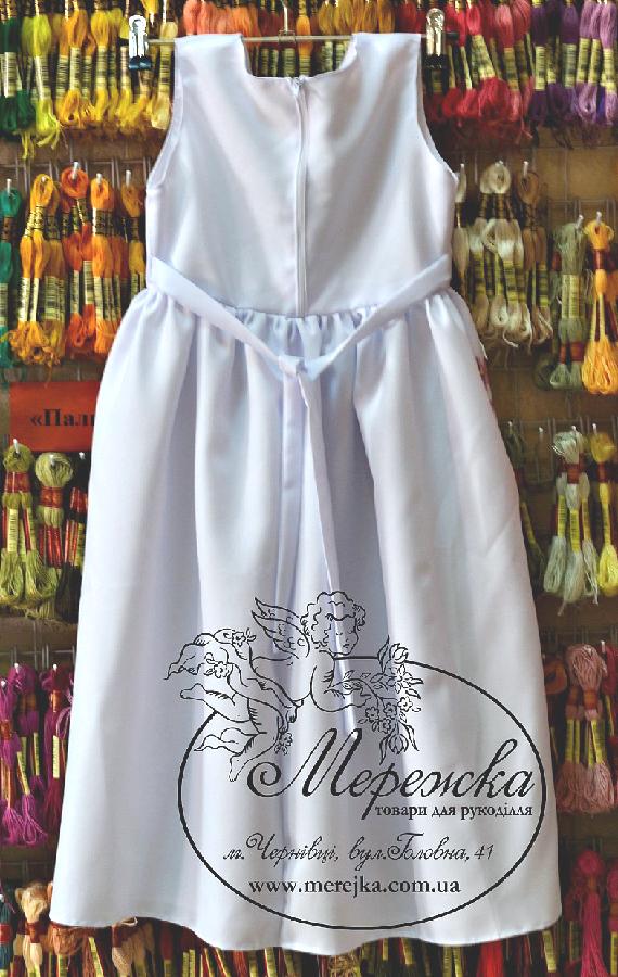 Платье детское с узором под вышивку Принцесса -08 , размер 32-34, ТМ Мережка