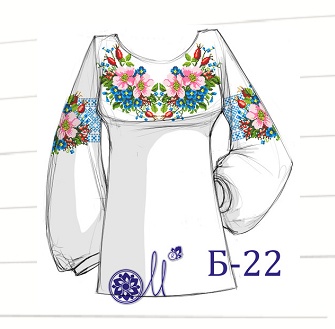 Заготовка для вышивки сорочки Б22 (Цветы шиповника), ТМ Мережка