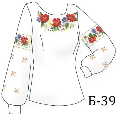 Заготовка для вышивки сорочки Б39 (полевые цветы), ТМ Мережка