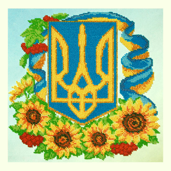 Вышивка бисером Герб с цветами, ТН-0541 ВДВ