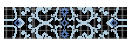Набор для вышивания Браслет Черно-синий орнамент, БШ-005 (Б1-05) ВДВ 20,5х5 см