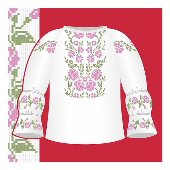 Схема бумажная Сорочка для девочек СД1-031, размер 26-30, ВДВ