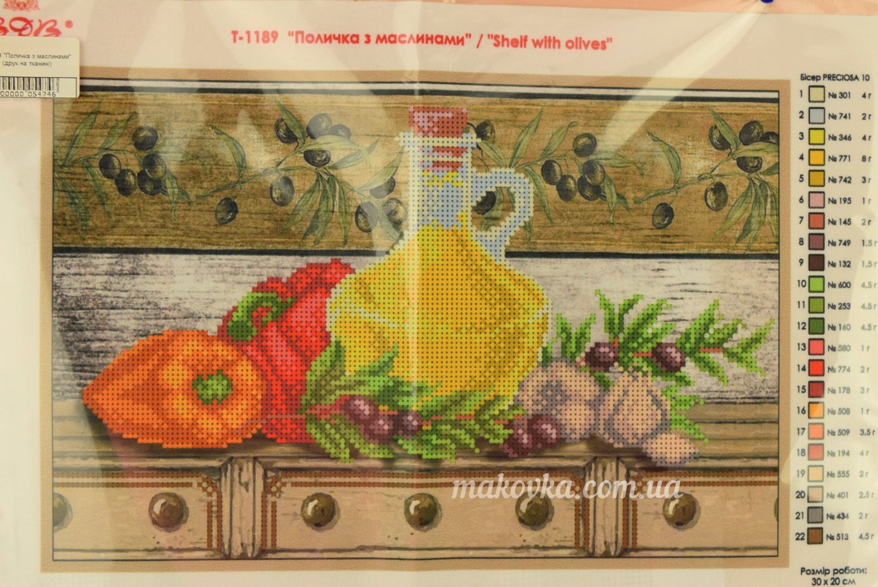 Схема (рисунок) на ткани Полочка с маслинами Т-1189 ВДВ