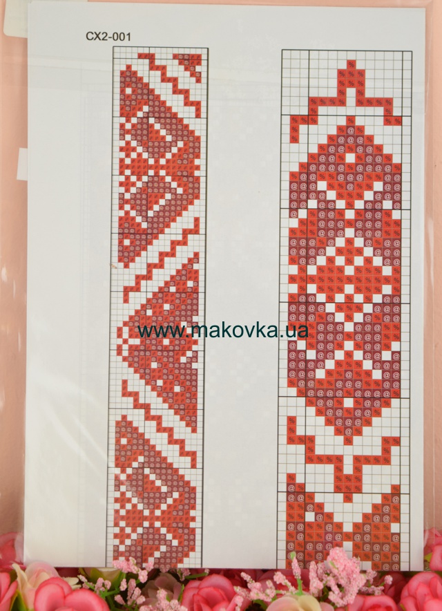 Схема бумажная Сорочка для мальчиков СХ2-030 красно-бордовый орнамент, размер 26-30 ВДВ