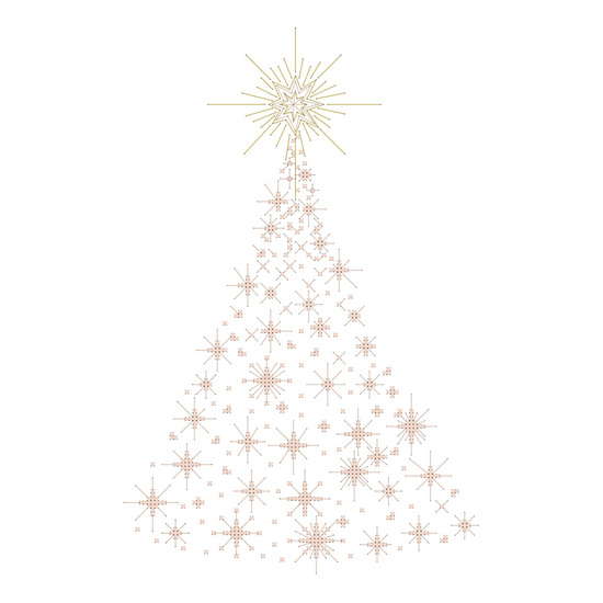 Флизелин с рисунком Ф-65 Перлинка Новогодние звезды (елочка), 18х27 см  ВДВ