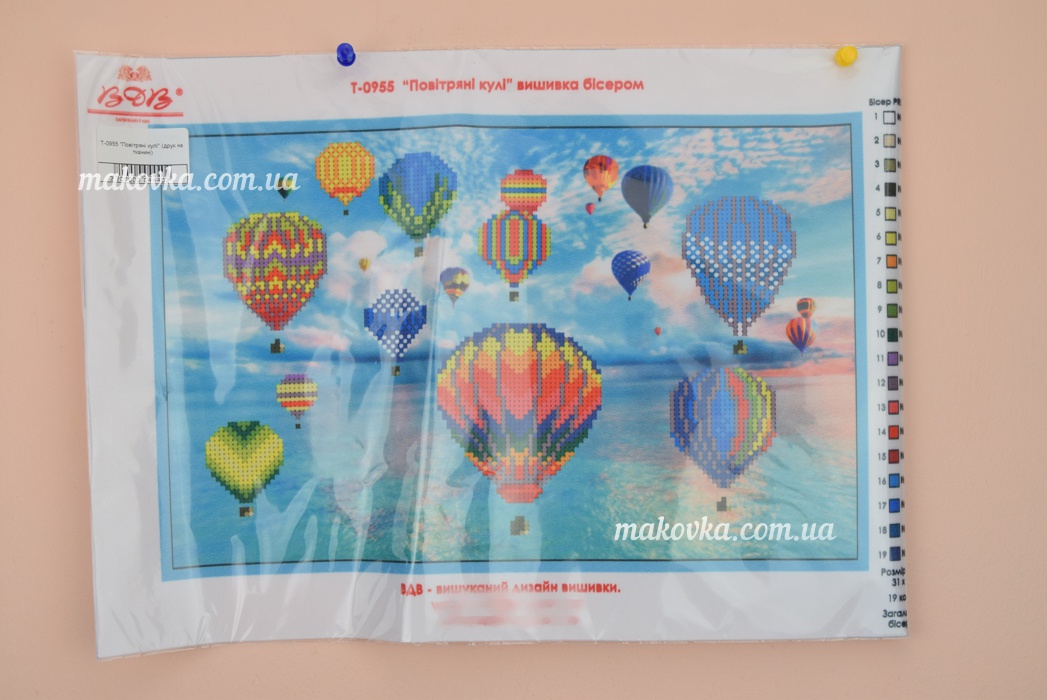 Схема (рисунок) на ткани Т-0955 Воздушные шары, ВДВ