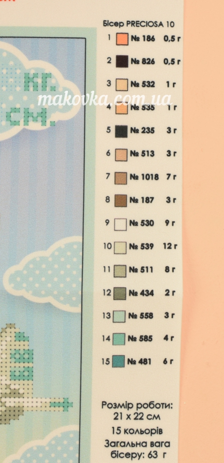Схема (рисунок) на ткани Детская метрика (мишка на самолете), Т-1129, ВДВ