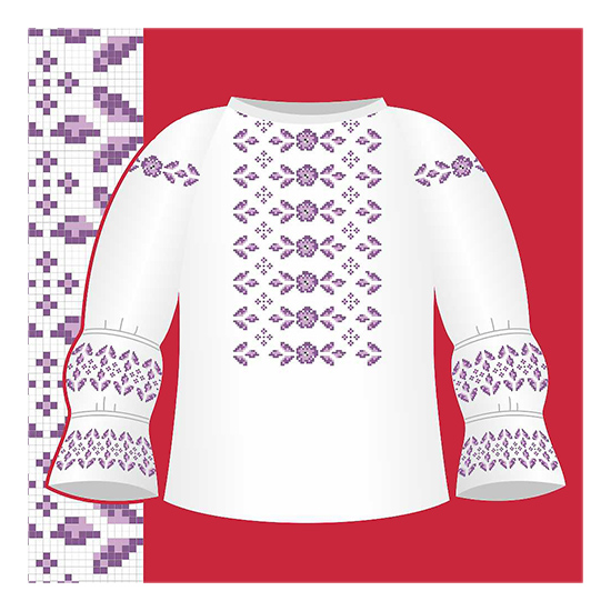 Схема бумажная Сорочка для девочек СД1-030 сиреневая, размер 26-30, ВДВ