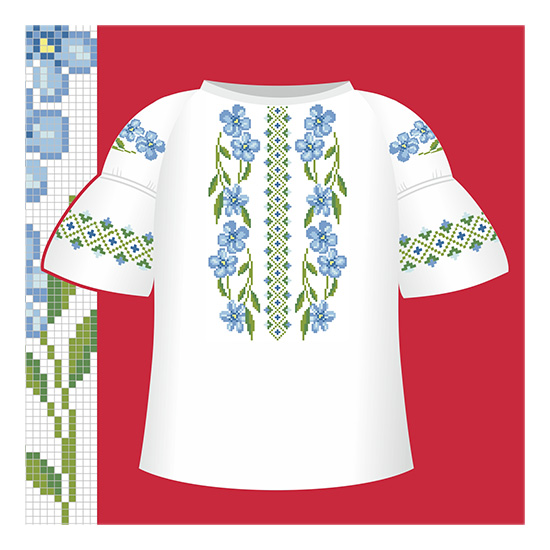 Схема бумажная Сорочка для девочек СД2-001, размер 26-30, ВДВ