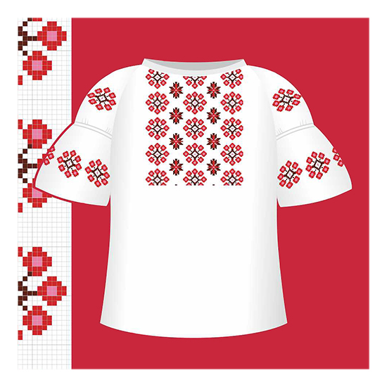 Схема бумажная Сорочка для девочек СД2-033, размер 32-34, ВДВ