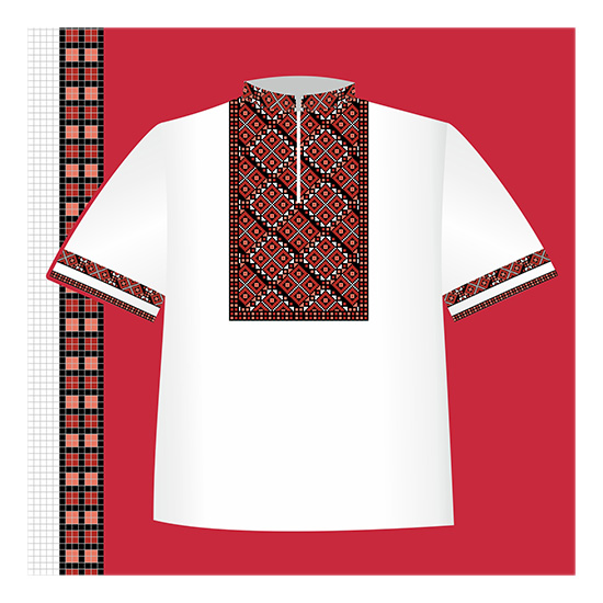 Схема бумажная Сорочка для мальчика СХ2-004, размер 32-34, ВДВ